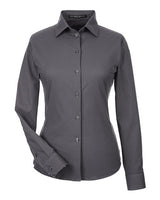 Devon & Jones DG535W CrownLux Performance Ladies' Tonal Mini Check Shirt #color_CARBON