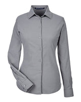 Devon & Jones DG535W CrownLux Performance Ladies' Tonal Mini Check Shirt #color_GRAPHITE