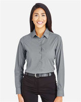 Devon & Jones DG535W CrownLux Performance Ladies' Tonal Mini Check Shirt #color_GRAPHITE