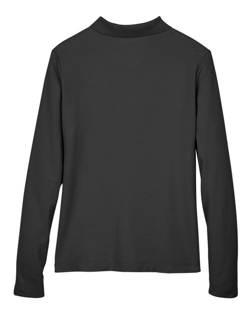Devon & Jones D110W Ladies' Pima Piqu Long-Sleeve Polo #color_BLACK