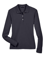 Devon & Jones D110W Ladies' Pima Piqu Long-Sleeve Polo #color_NAVY
