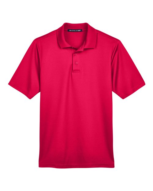 Devon & Jones DG20T CrownLux Performance Men's Tall Plaited Polo #color_RED