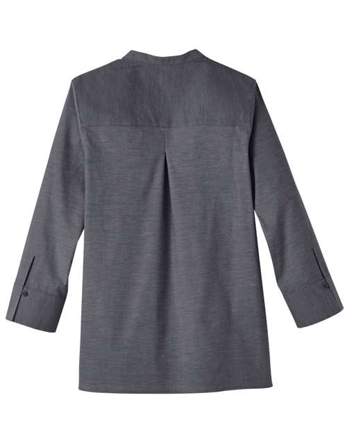 Devon & Jones DG562W Ladies' Crown Collection Stretch Pinpoint Chambray 3/4 Sleeve Blouse #color_BLACK