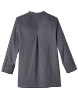 Devon & Jones DG562W Ladies' Crown Collection Stretch Pinpoint Chambray 3/4 Sleeve Blouse #color_BLACK