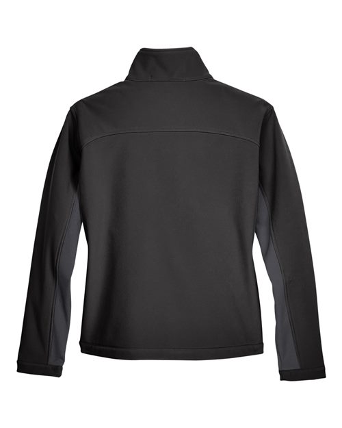 Devon & Jones D997W Ladies' Soft Shell Colorblock Jacket #color_BLCK/ DK CHRCOAL