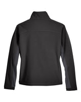 Devon & Jones D997W Ladies' Soft Shell Colorblock Jacket #color_BLCK/ DK CHRCOAL