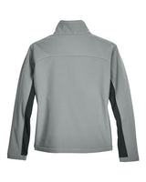Devon & Jones D997W Ladies' Soft Shell Colorblock Jacket #color_CHARCL/ DK CHRCL