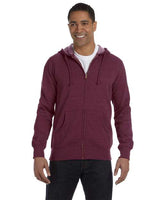 econscious EC5680 Men's Organic/Recycled Heathered Full-Zip Hooded Sweatshirt #color_BERRY