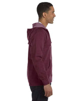 econscious EC5680 Men's Organic/Recycled Heathered Full-Zip Hooded Sweatshirt #color_BERRY