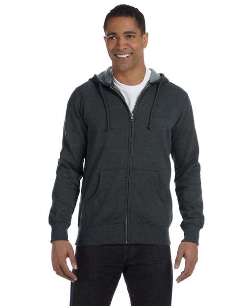 econscious EC5680 Men's Organic/Recycled Heathered Full-Zip Hooded Sweatshirt #color_CHARCOAL