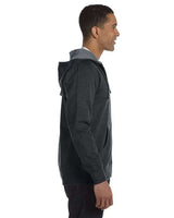 econscious EC5680 Men's Organic/Recycled Heathered Full-Zip Hooded Sweatshirt #color_CHARCOAL