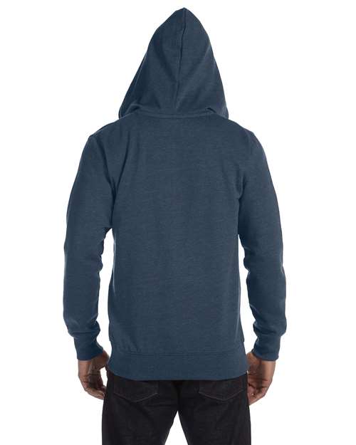 econscious EC5680 Men's Organic/Recycled Heathered Full-Zip Hooded Sweatshirt #color_WATER