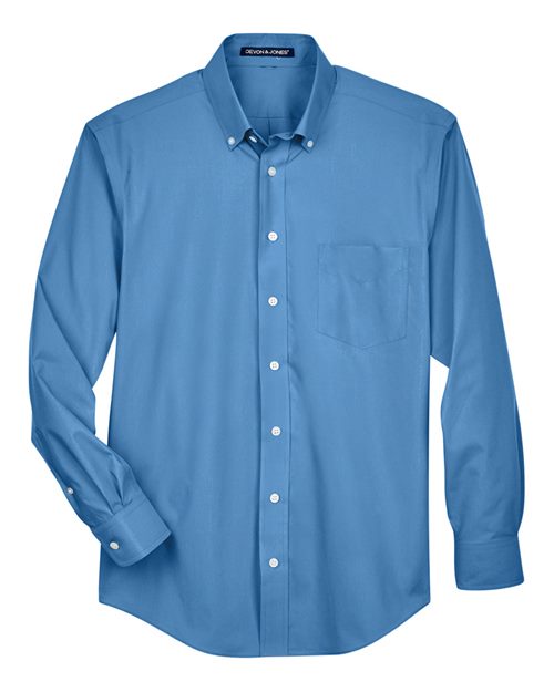 Devon & Jones D620T Men's Tall Crown Woven Collection Solid Broadcloth #color_FRENCH BLUE