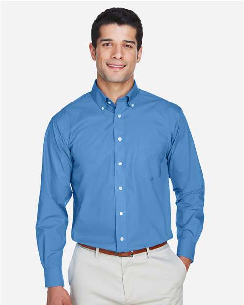 Devon & Jones D620T Men's Tall Crown Woven Collection Solid Broadcloth #color_FRENCH BLUE