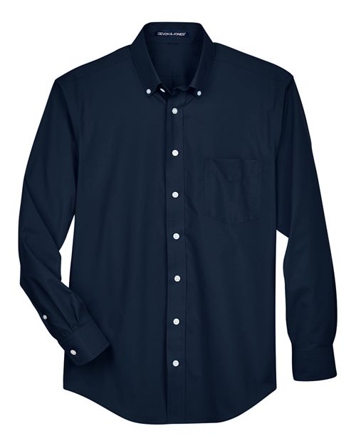 Devon & Jones D620T Men's Tall Crown Woven Collection Solid Broadcloth #color_NAVY