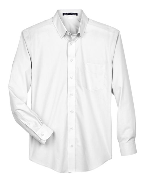 Devon & Jones D620T Men's Tall Crown Woven Collection Solid Broadcloth #color_WHITE