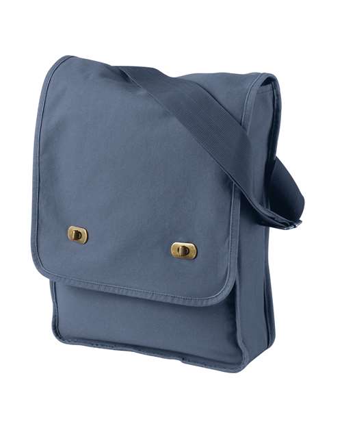Authentic Pigment 1902 Pigment-Dyed Canvas Field Bag #color_DENIM