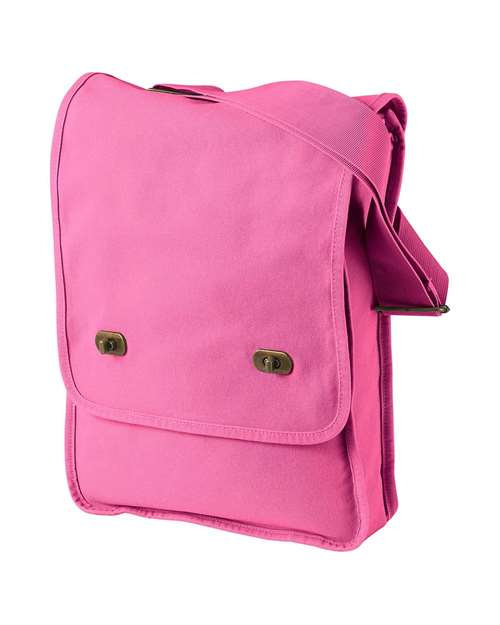 Authentic Pigment 1902 Pigment-Dyed Canvas Field Bag #color_FLAMINGO
