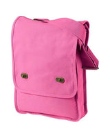 Authentic Pigment 1902 Pigment-Dyed Canvas Field Bag #color_FLAMINGO