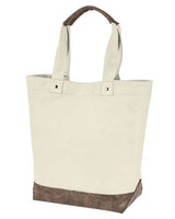 Authentic Pigment AP1921 Canvas Resort Tote #color_NATURAL/ BROWN