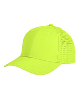 Big Accessories BA537 Performance Perforated Cap #color_NEON YELLOW