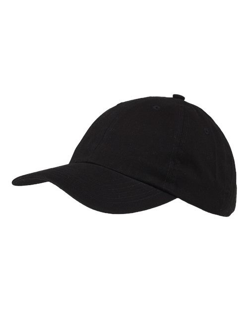 Big Accessories BX001Y Youth 6-Panel Brushed Twill Unstructured Cap #color_BLACK