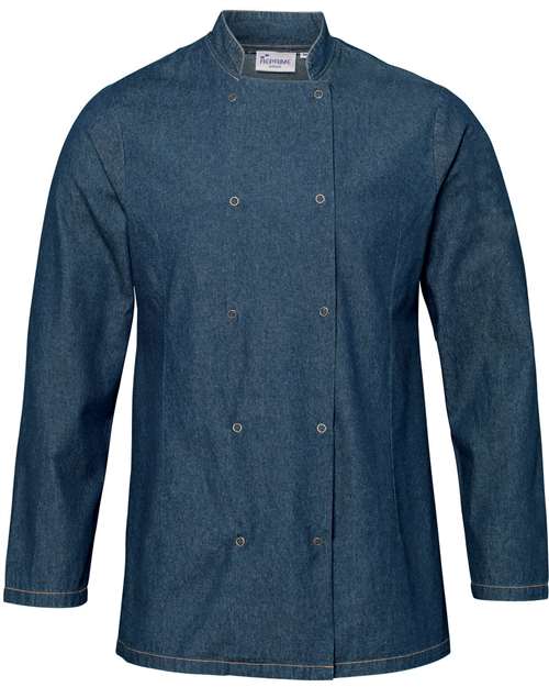 Artisan Collection by Reprime RP660 Unisex Denim Chef's Coat #color_BLUE DENIM