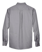 Harriton M500 Men's Easy Blend Long-Sleeve TwillShirt withStain-Release #color_DARK GREY