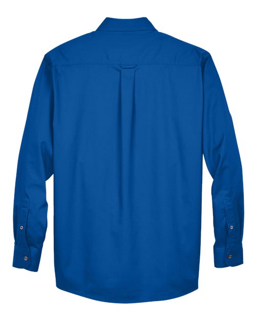 Harriton M500 Men's Easy Blend Long-Sleeve TwillShirt withStain-Release #color_FRENCH BLUE