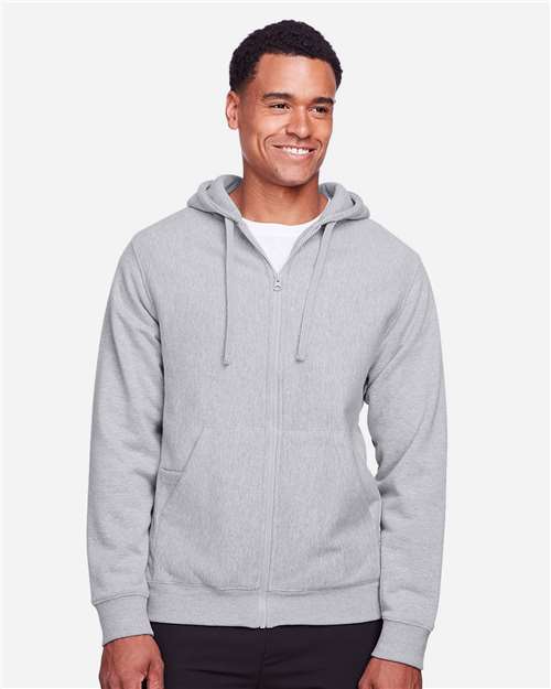 Team 365 TT95 Men's Zone HydroSport Heavyweight Full-Zip Hooded Sweatshirt #color_ATHLETIC HEATHER