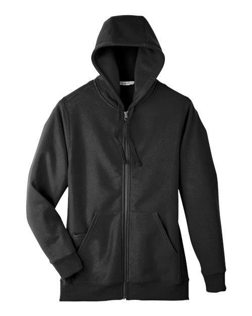 Team 365 TT95 Men's Zone HydroSport Heavyweight Full-Zip Hooded Sweatshirt #color_BLACK