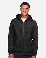 Team 365 TT95 Men's Zone HydroSport Heavyweight Full-Zip Hooded Sweatshirt #color_BLACK