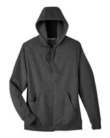 Team 365 TT95 Men's Zone HydroSport Heavyweight Full-Zip Hooded Sweatshirt #color_DARK GREY HEATHR