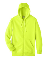 Team 365 TT95 Men's Zone HydroSport Heavyweight Full-Zip Hooded Sweatshirt #color_SAFETY YELLOW