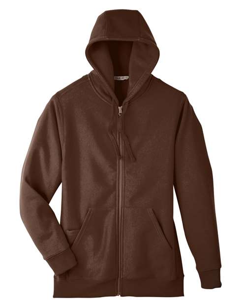 Team 365 TT95 Men's Zone HydroSport Heavyweight Full-Zip Hooded Sweatshirt #color_SPORT DARK BROWN