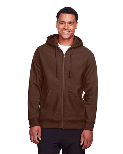 Team 365 TT95 Men's Zone HydroSport Heavyweight Full-Zip Hooded Sweatshirt #color_SPORT DARK BROWN