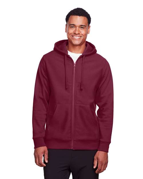 Team 365 TT95 Men's Zone HydroSport Heavyweight Full-Zip Hooded Sweatshirt #color_SP DARK MAROON