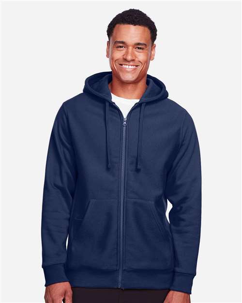 Team 365 TT95 Men's Zone HydroSport Heavyweight Full-Zip Hooded Sweatshirt #color_SPORT DARK NAVY