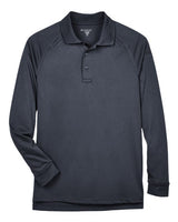 Harriton M211L Men's Advantage Snag Protection Plus Long-Sleeve Tactical Polo #color_DARK CHARCOAL