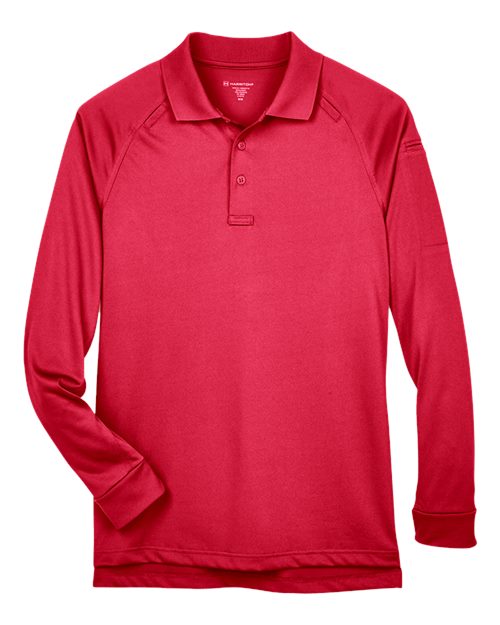 Harriton M211L Men's Advantage Snag Protection Plus Long-Sleeve Tactical Polo #color_RED