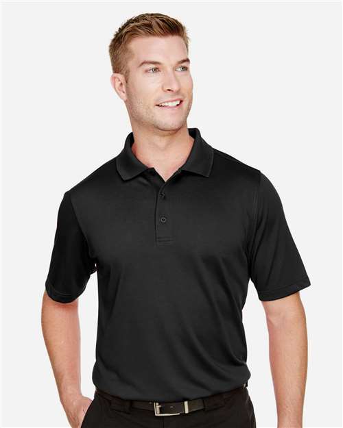 Harriton M348 Men's Advantage Snag Protection Plus IL Polo #color_BLACK