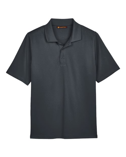 Harriton M348 Men's Advantage Snag Protection Plus IL Polo #color_DARK CHARCOAL