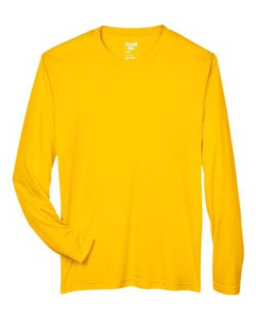 Team 365 TT11L Men's Zone Performance Long-Sleeve T-Shirt #color_SP ATHLETIC GOLD