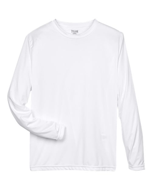 Team 365 TT11L Men's Zone Performance Long-Sleeve T-Shirt #color_WHITE
