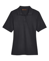 Harriton M348W Ladies' Advantage Snag Protection Plus IL Polo #color_BLACK
