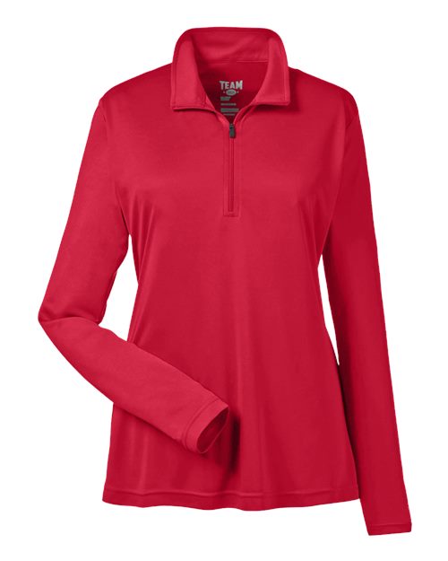 Team 365 TT31W Ladies' Zone Performance Quarter-Zip #color_SPORT RED