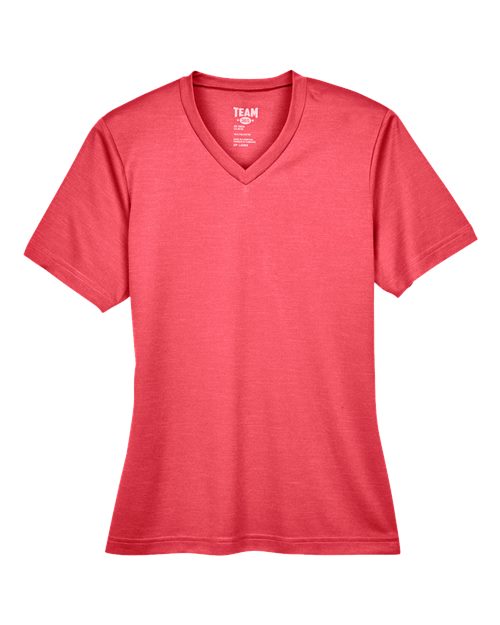 Team 365 TT11HW Ladies' Sonic Heather Performance T-Shirt #color_SP RED HEATHER