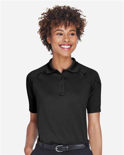 Harriton M211W Ladies' Advantage Snag Protection Plus Tactical Polo #color_BLACK