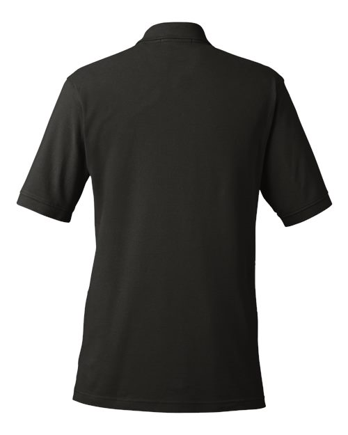 Harriton M200 Men's 6 oz. Ringspun Cotton Piqu Short-Sleeve Polo #color_BLACK