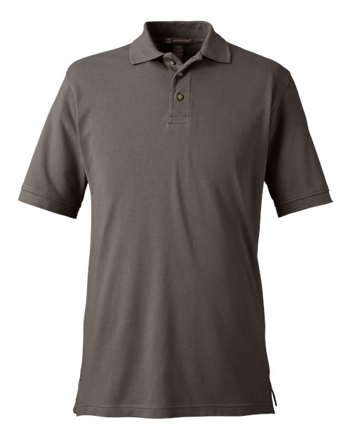 Harriton M200 Men's 6 oz. Ringspun Cotton Piqu Short-Sleeve Polo #color_CHARCOAL